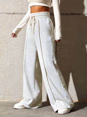 Honey Drawstring Elastic Waist Wide Leg Pants